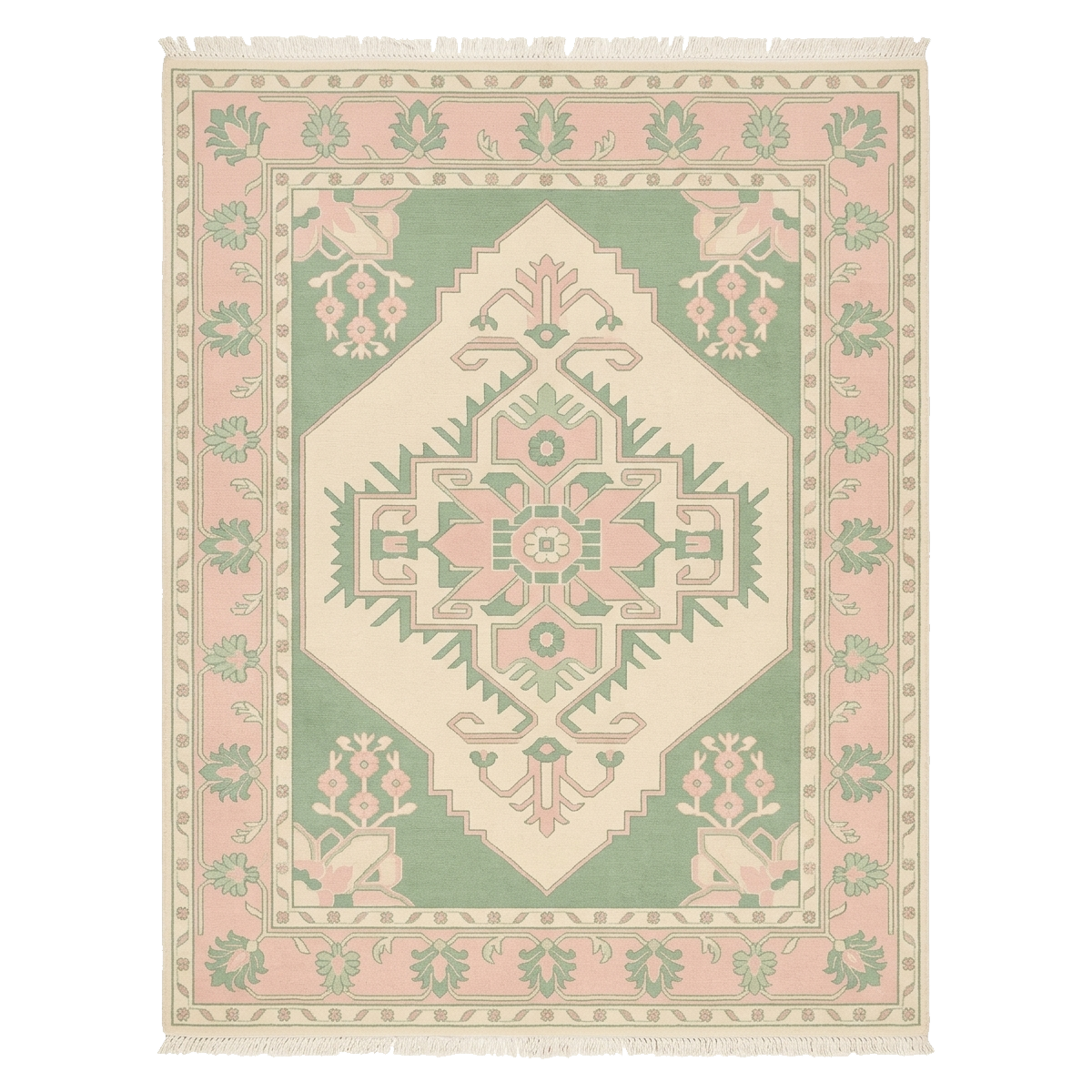 Blush Angular Frame Hand Knotted Rug 