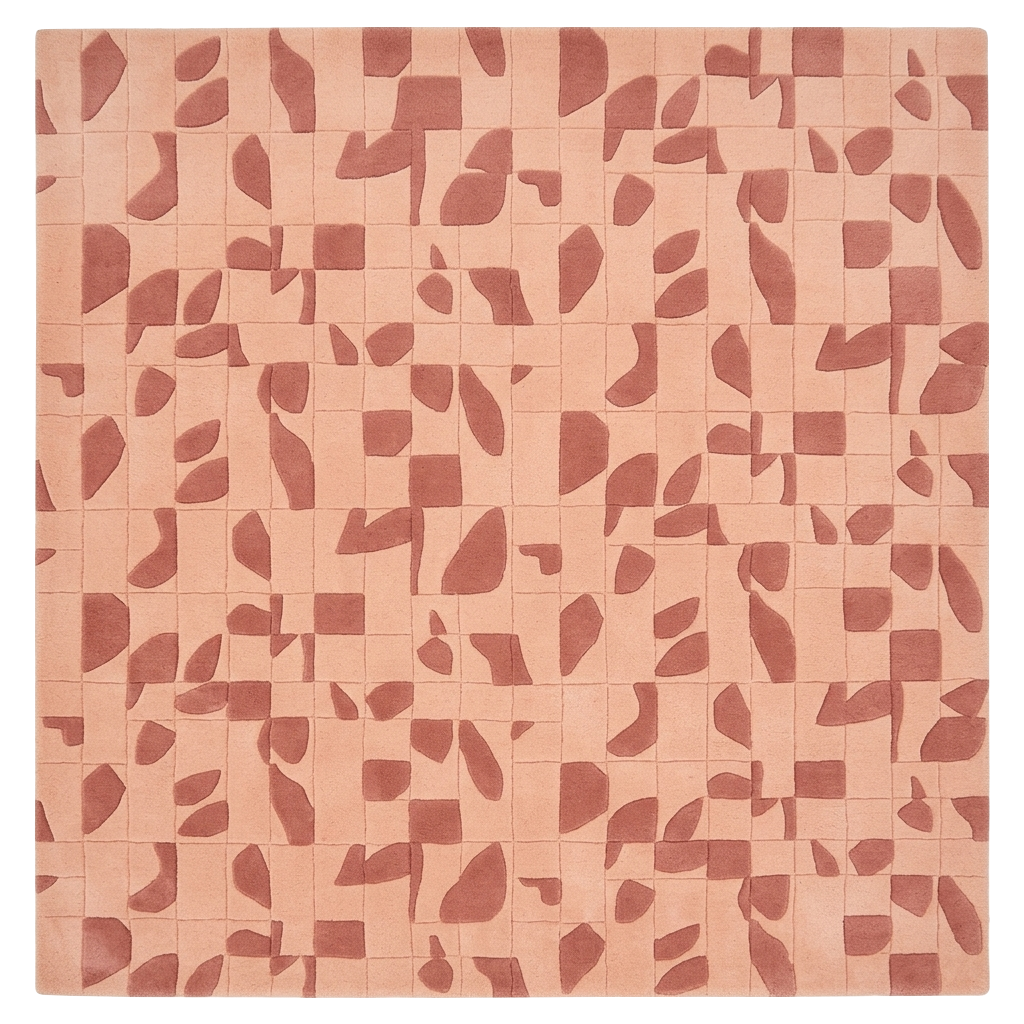 Blush Autumn Scatter Square Hand Tufted Wool Rug