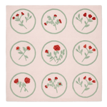 Blush Delicate Florals Square Hand Tufted Wool Rug