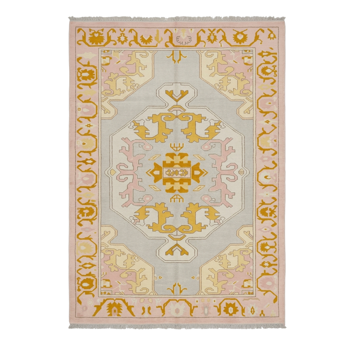 Blush Golden Symmetry Hand Knotted Rug 