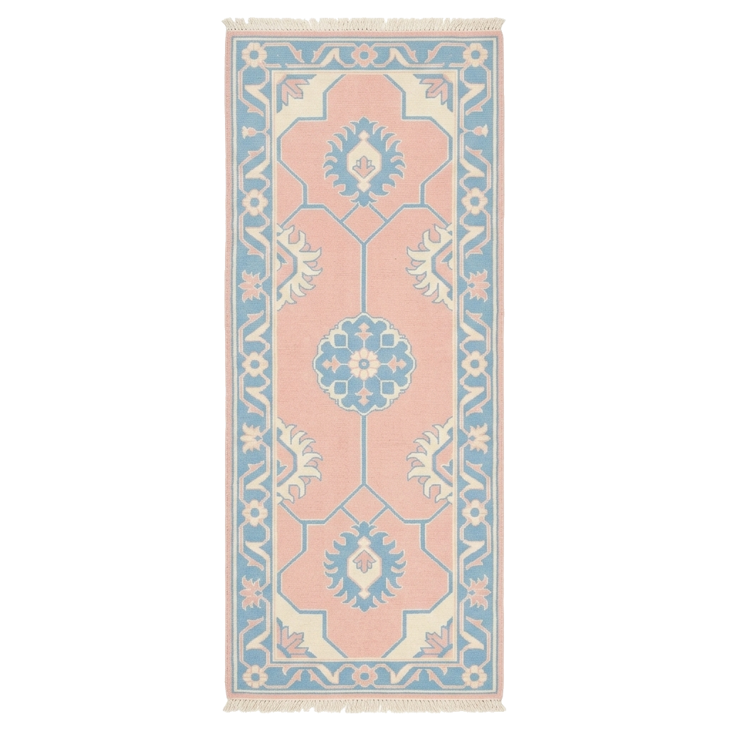 Blush Oasis Hand Knotted Runner Rug