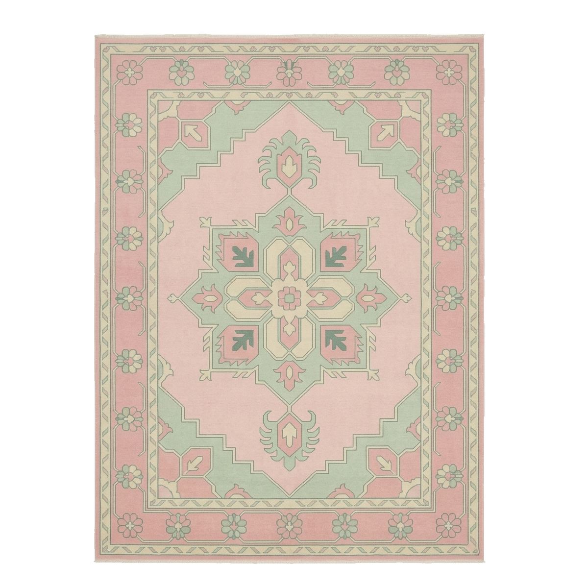 Blush Sage Symphony Hand Knotted Rug 