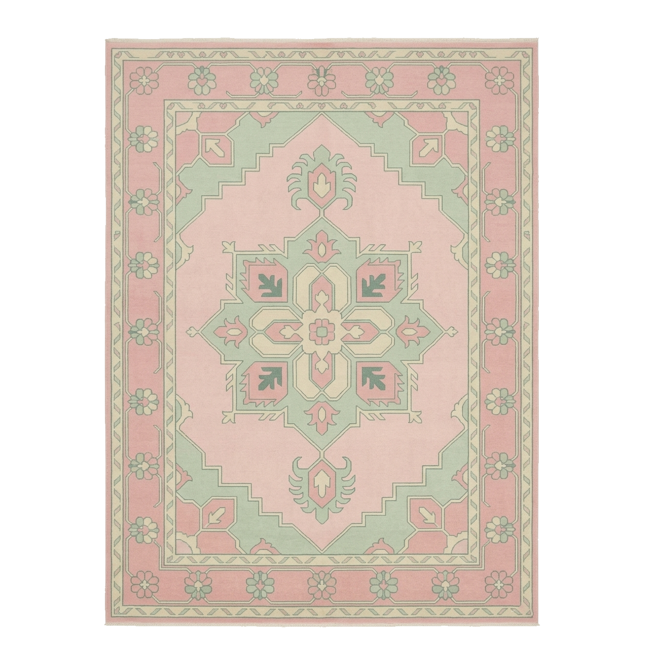 Blush Sage Symphony Hand Knotted Rug 