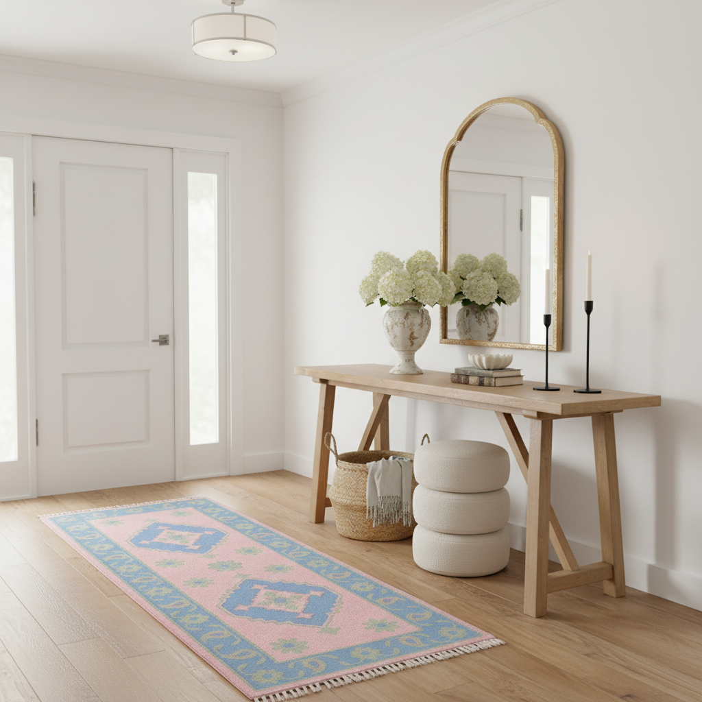 Blush Sky Medallions Hand Knotted Rug