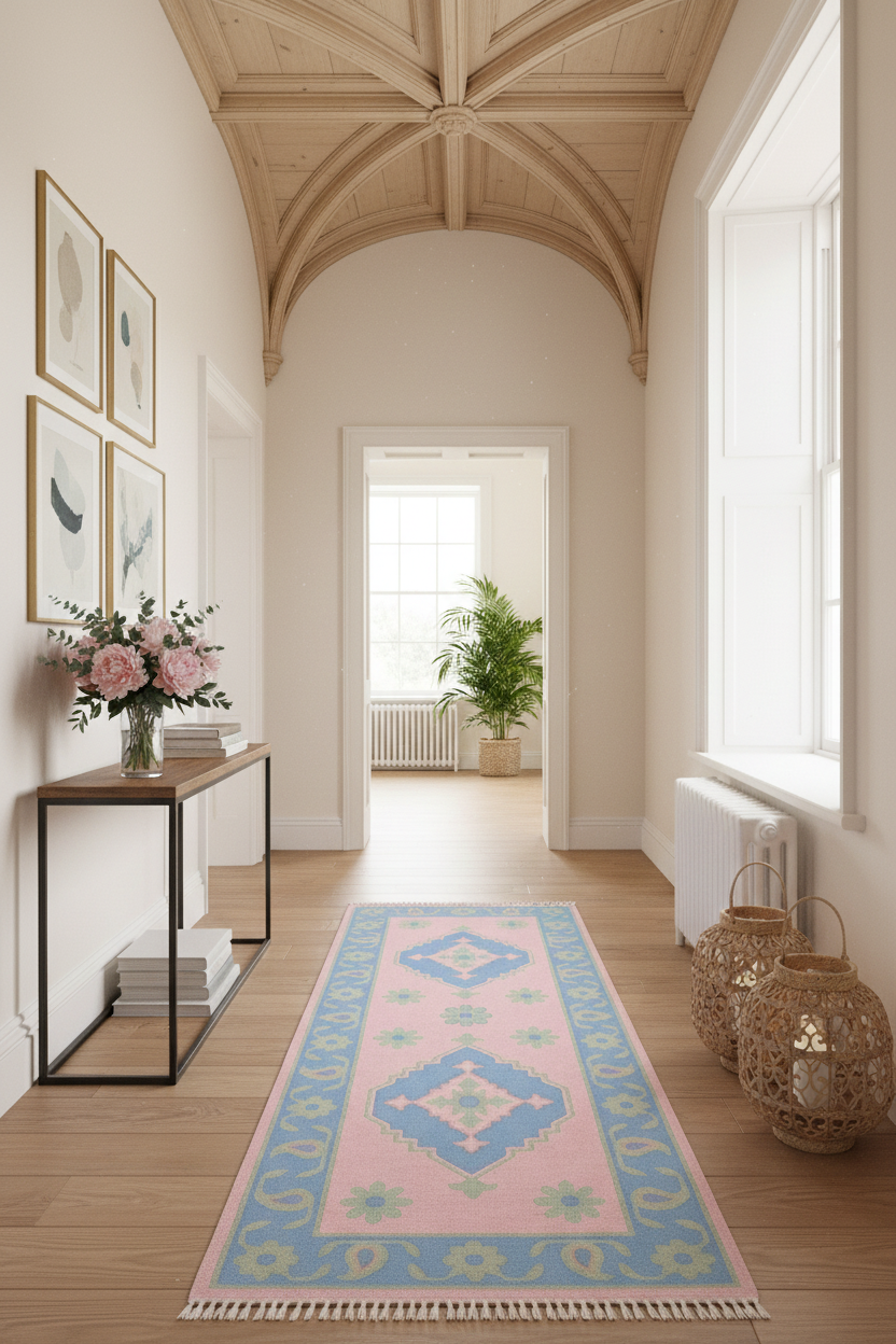 Blush Sky Medallions Hand Knotted Rug