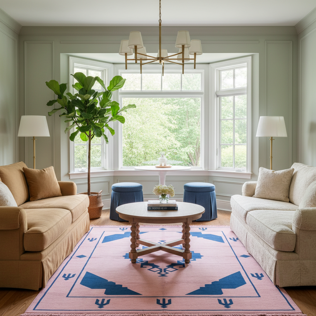 Blush Trident Hand Knotted Rug
