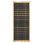 Boho Industrial Grid Dhurrie Reversible Cotton Rug