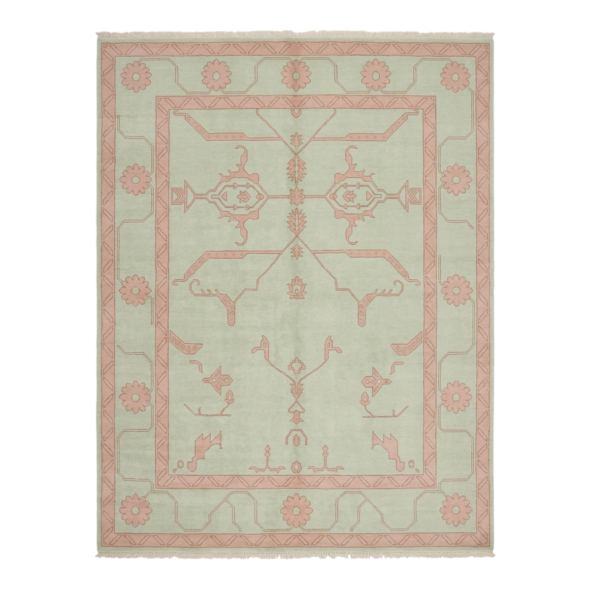 Botanical Blueprint Hand Knotted Wool Rug