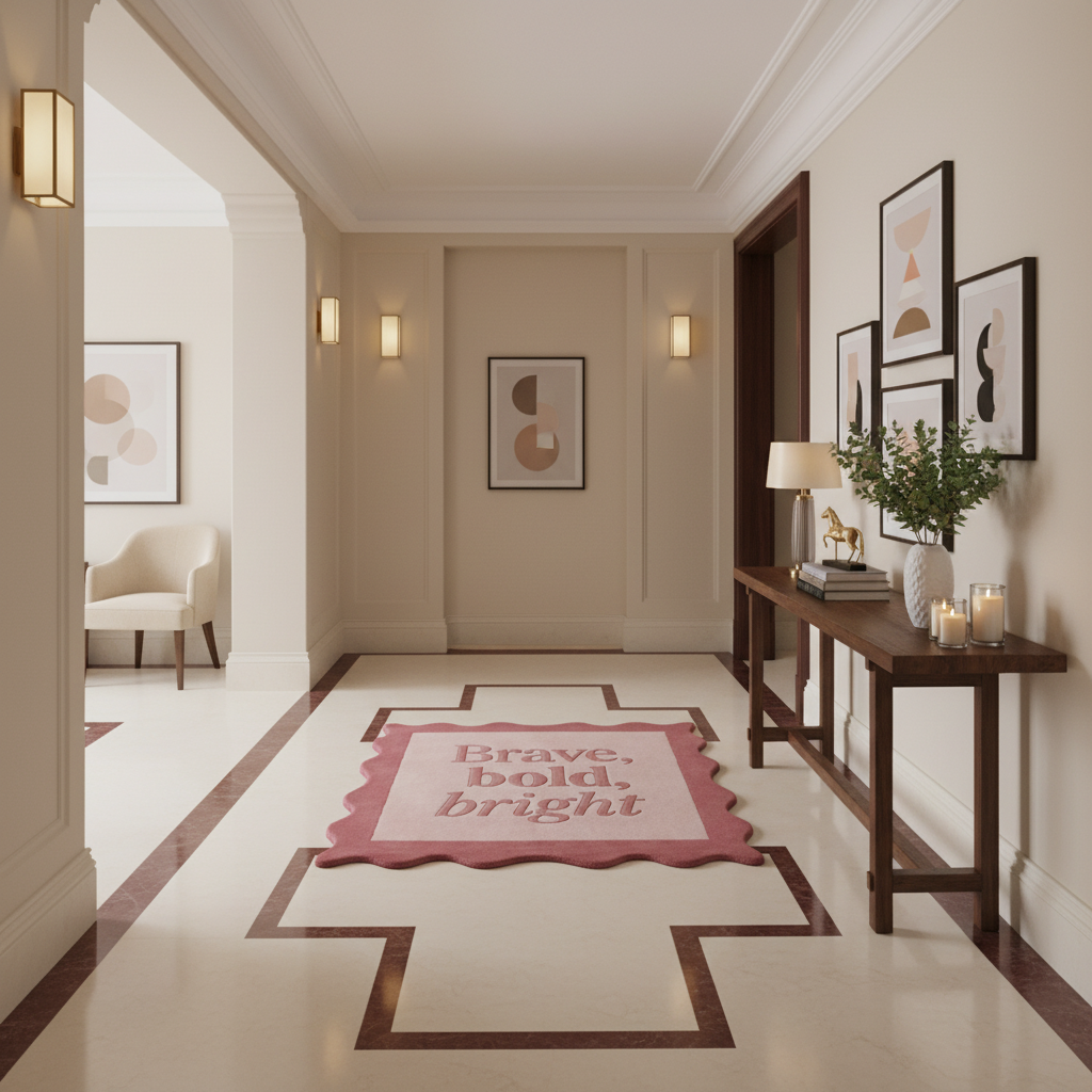 Brave Bold Bright Square Hand Tufted Wool Rug