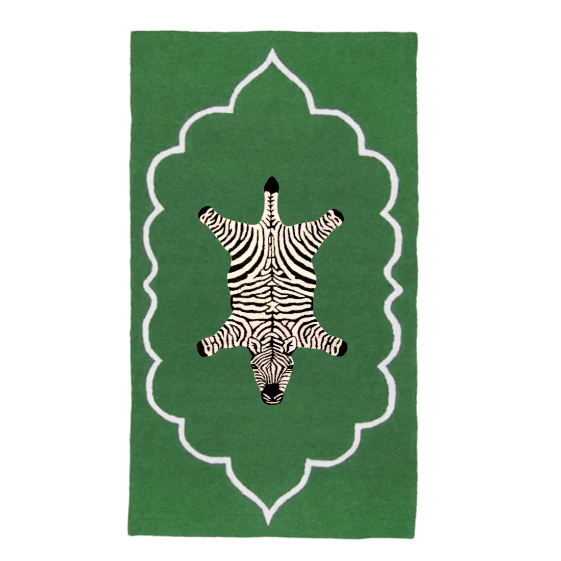 Royal Zebra Hand Tufted Wool Rug - Green