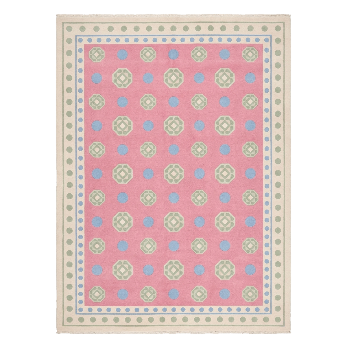 Bubblegum Pop Polka Geometric Hand Knotted Rug