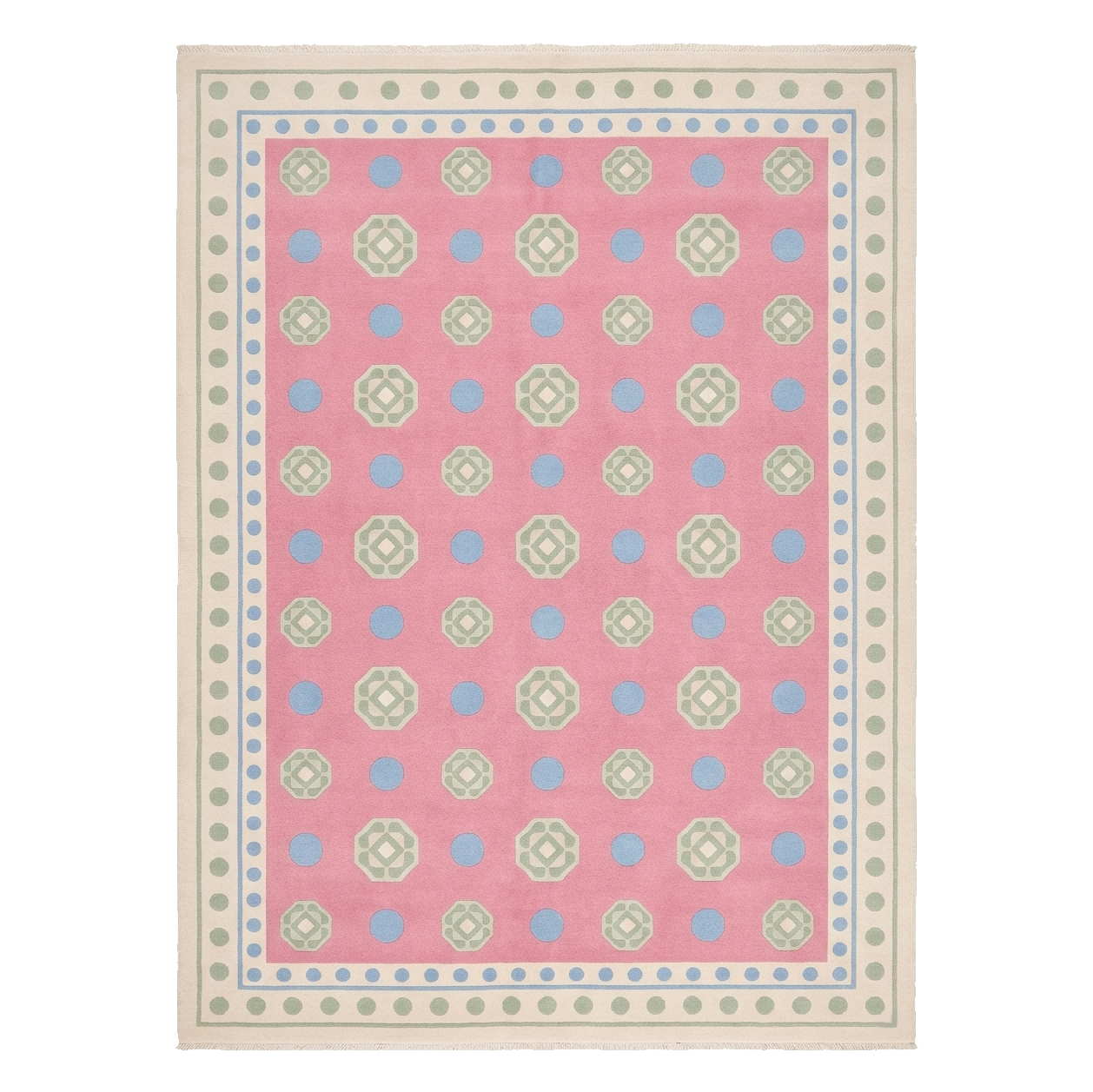 Bubblegum Pop Polka Geometric Hand Knotted Rug