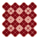 Burgundy Blockwork Hand Tufted Wool Rug