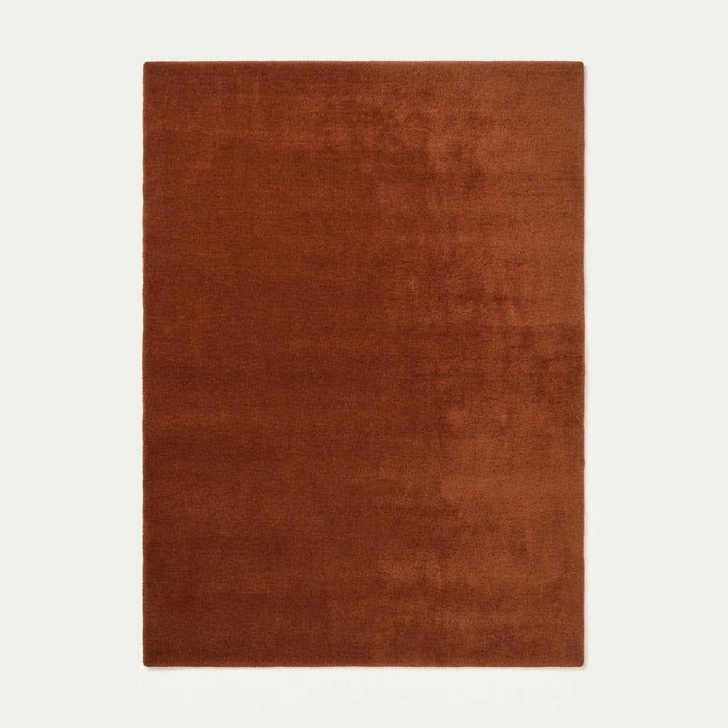 Burnt Amber Hearth Hand Tufted Wool Rug - studio photo