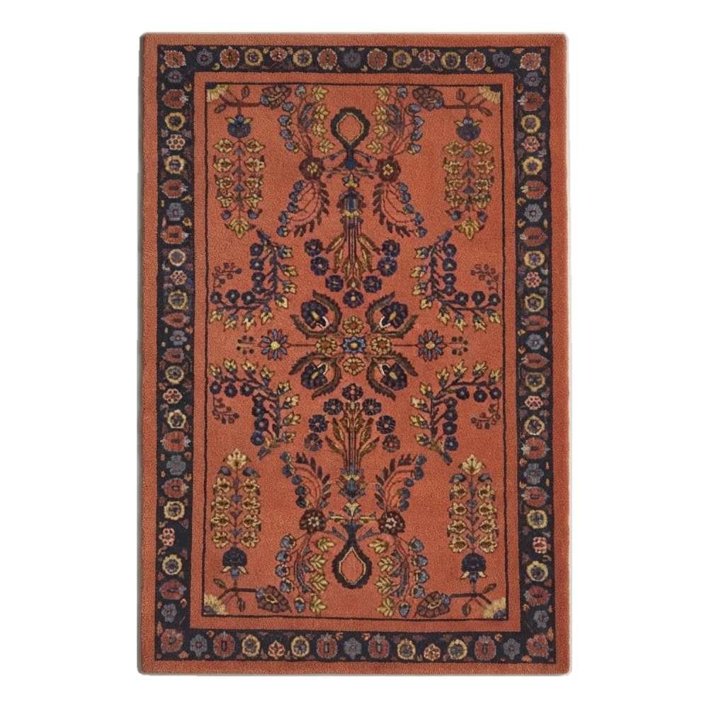 Burnt Sienna Vase Garden Hand Tufted Wool Rug