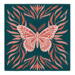 Butterfly Whispers Square Hand Tufted Wool Rug 
