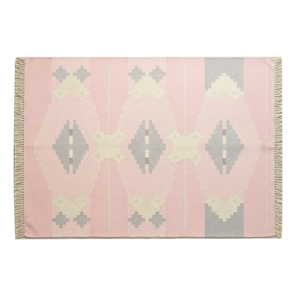 Candy Cloud Diamond Flatweave Cotton Dhurrie Rug - alternate view