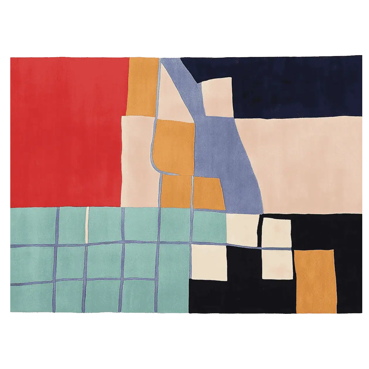 Canvas In Segments Hand Tufted Rug