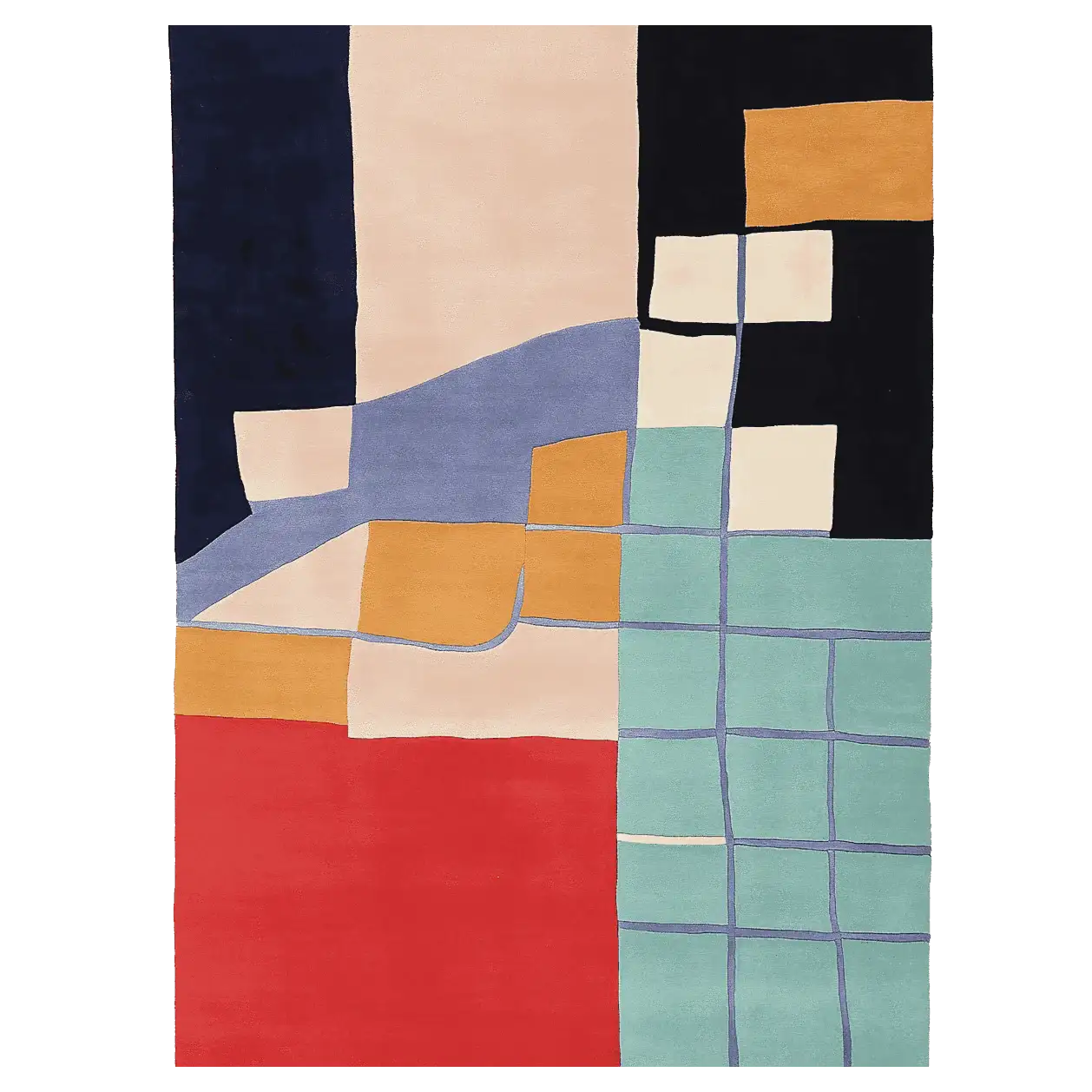 Canvas In Segments Hand Tufted Rug