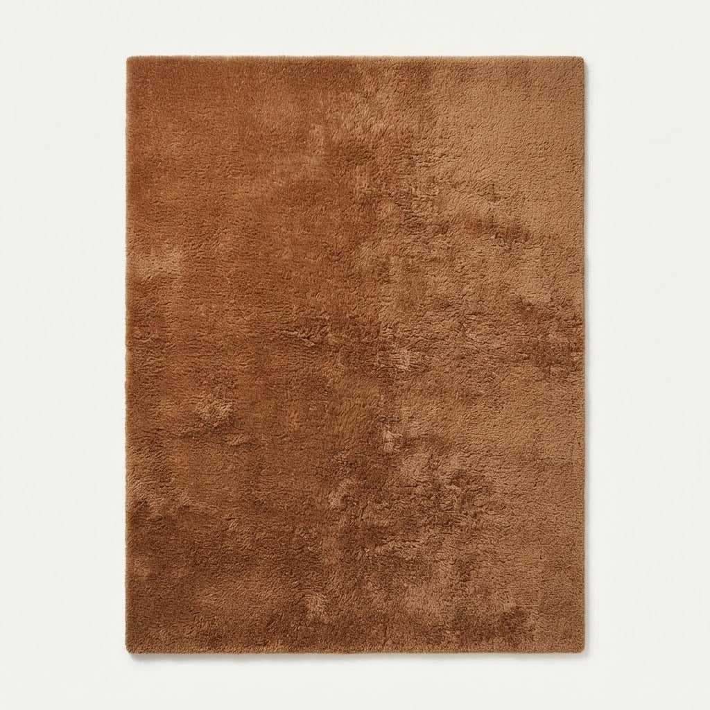 Caramel Suede Whisper Hand Tufted Wool Rug - studio photo