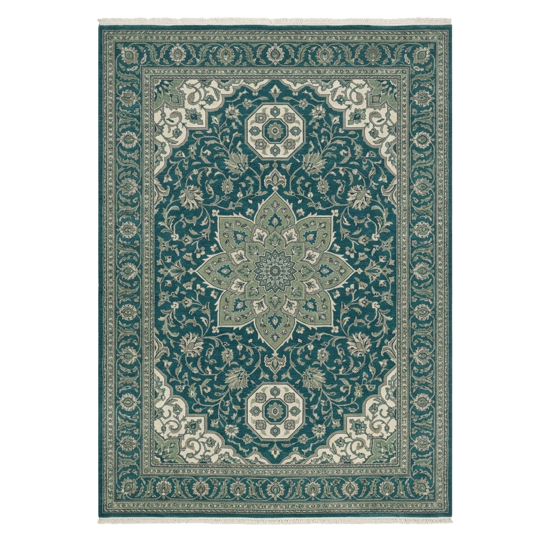 Celadon Vine Tapestry Hand Knotted Rug