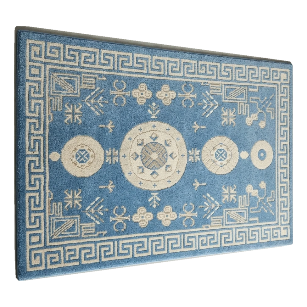 Celestial Fret Pagoda Hand Tufted Wool Rug - alternate view