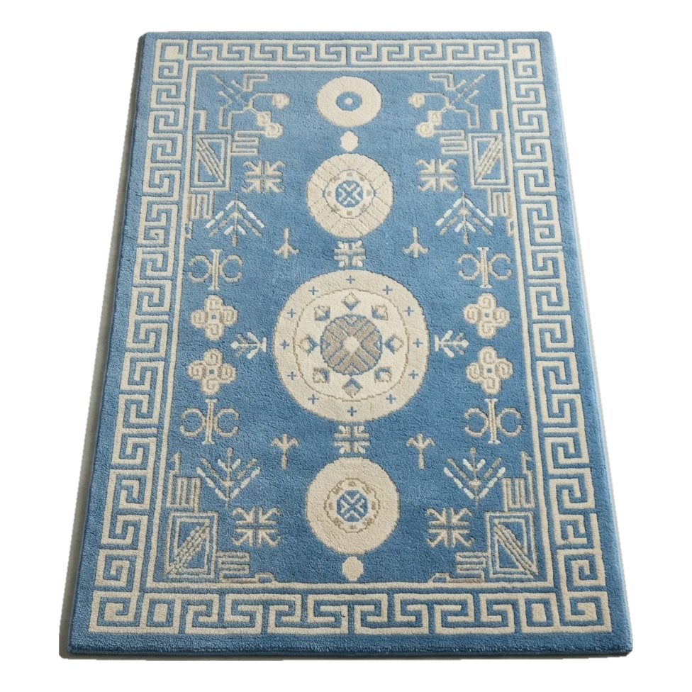 Celestial Fret Pagoda Hand Tufted Wool Rug