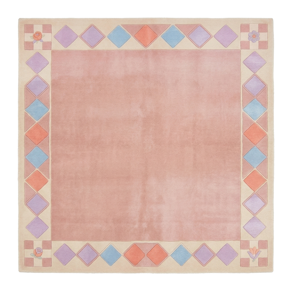 Celestial Checker Flow Square Hand Tufted Wool Rug