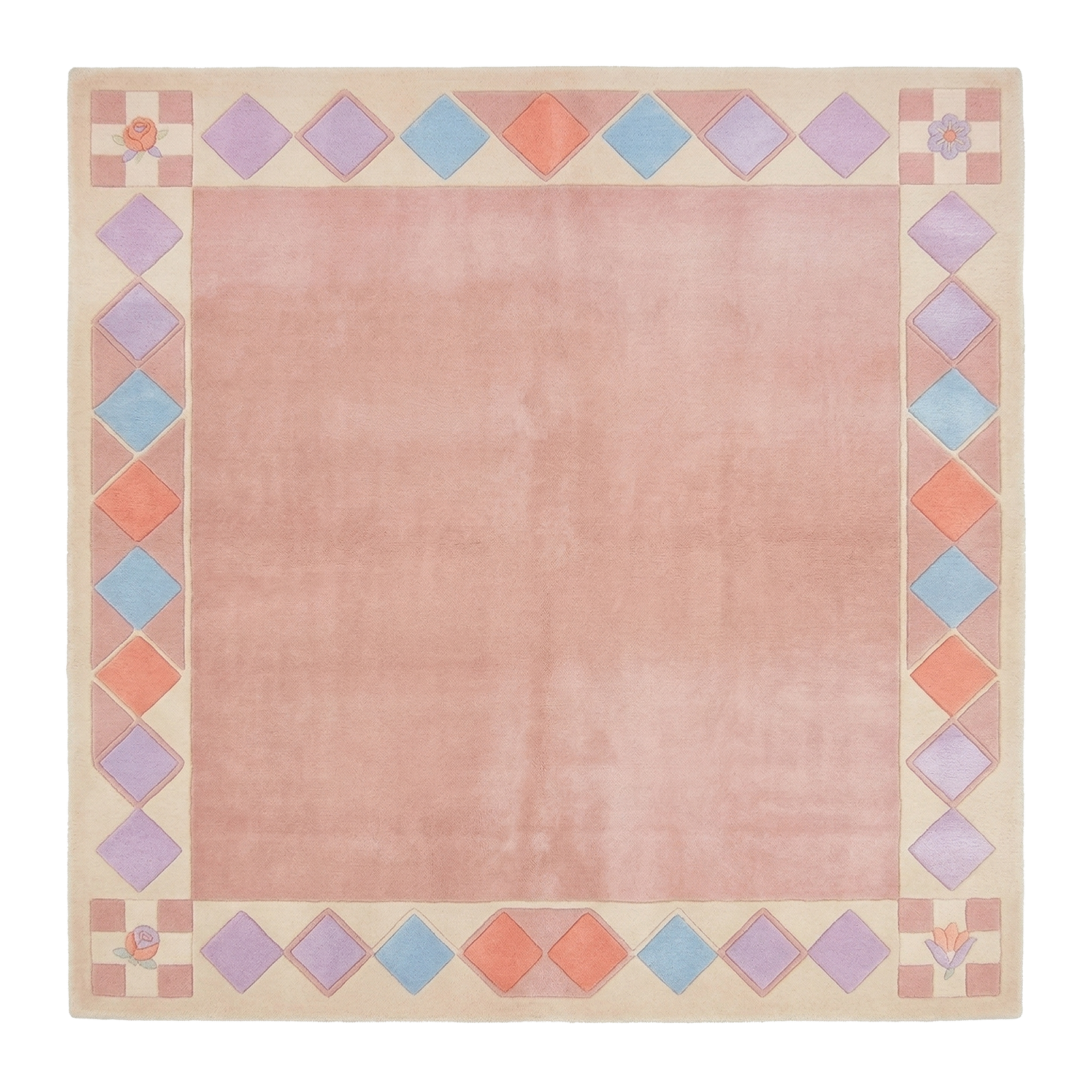Celestial Checker Flow Square Hand Tufted Wool Rug