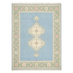 Celestial Mint Medallion Hand Knotted Rug