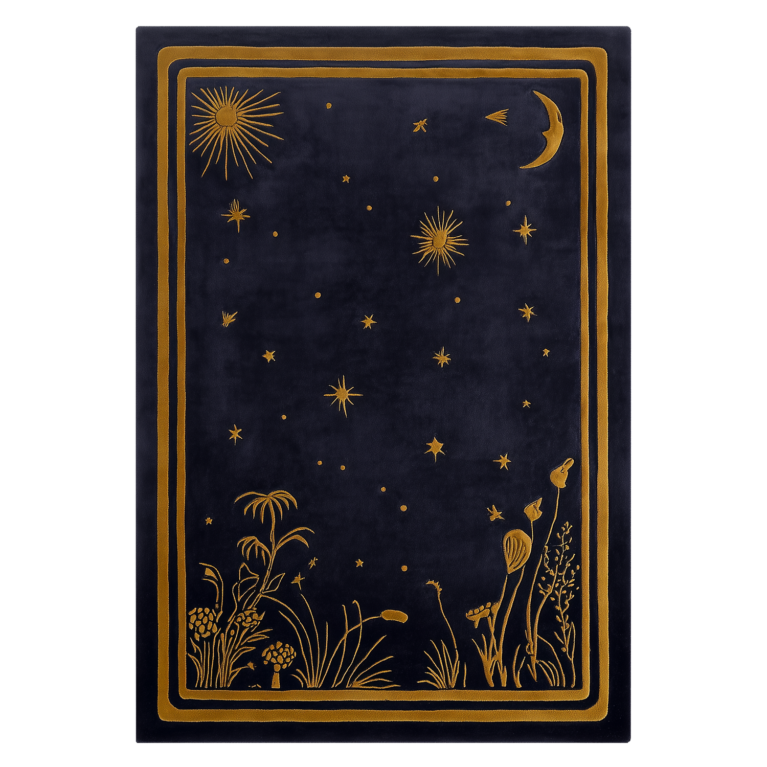 Celestial Night Garden Hand Tufted Wool Rug
