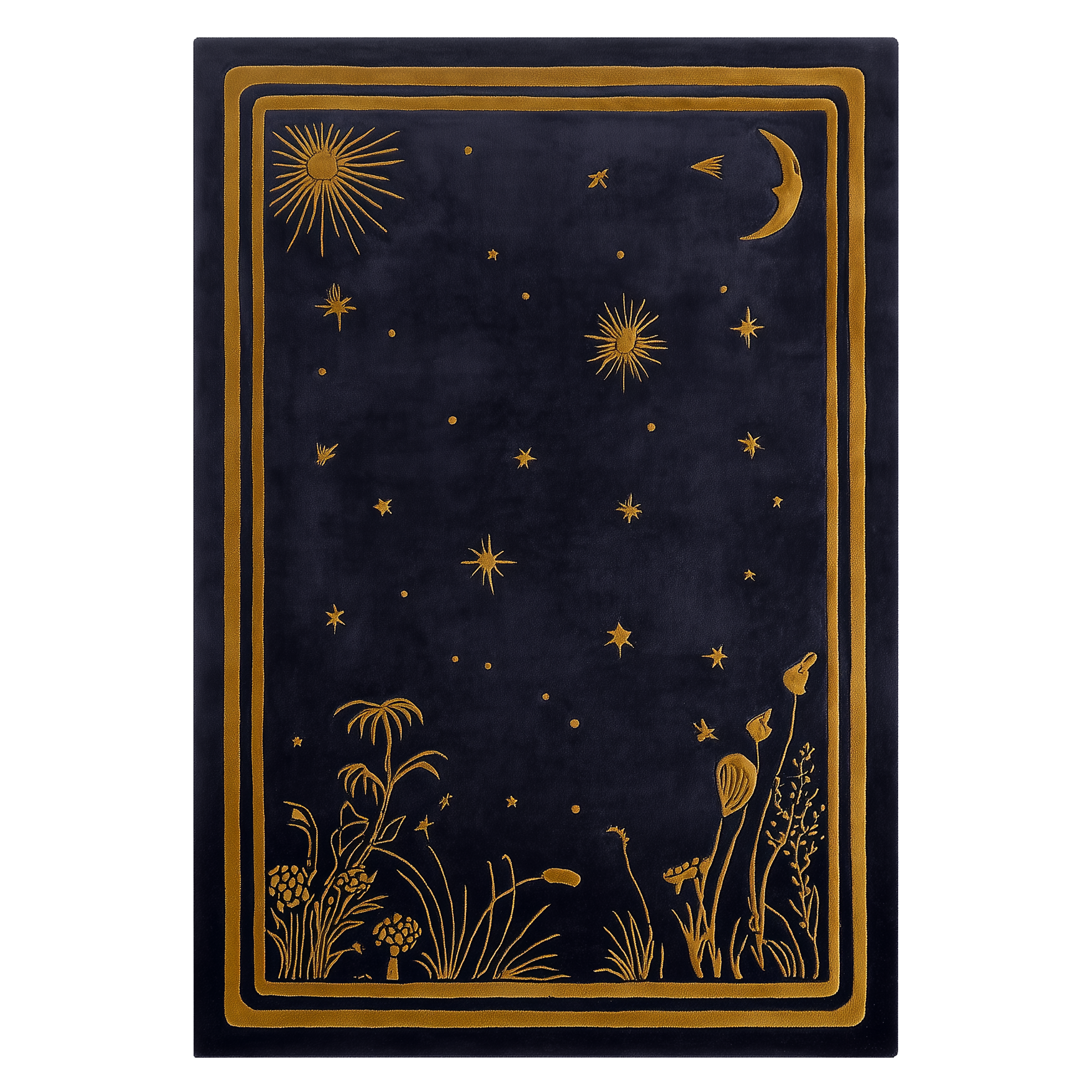 Celestial Night Garden Hand Tufted Wool Rug