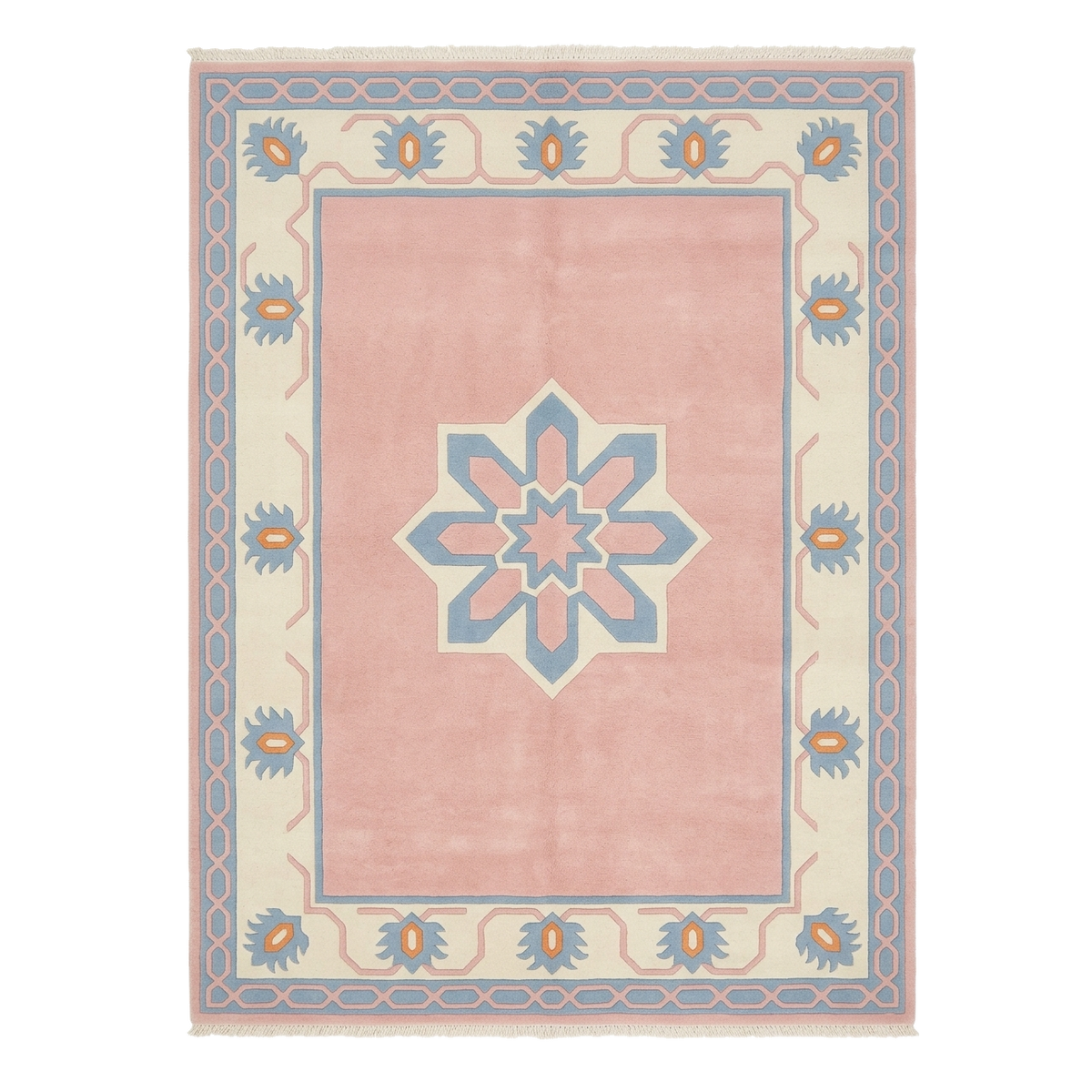 Center Star Hand Knotted Wool Rug