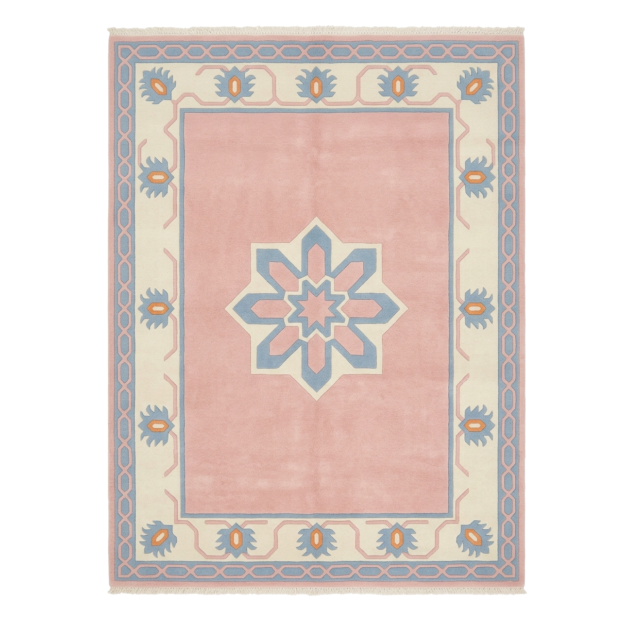 Center Star Hand Knotted Wool Rug