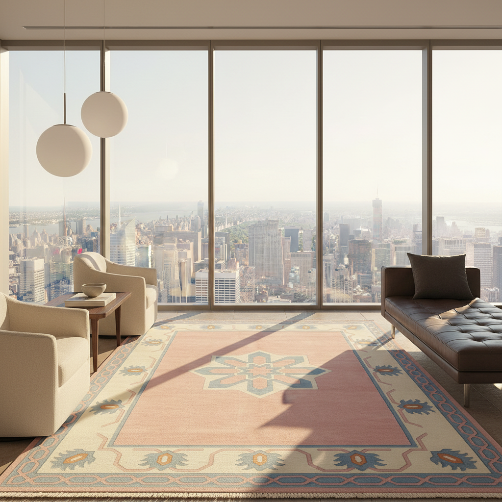 Center Star Hand Knotted Wool Rug