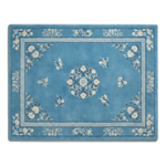 Cerulean Peony Court Hand Tufted Wool Rug - alternate view