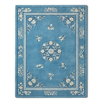 Cerulean Peony Court Hand Tufted Wool Rug