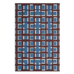 Cerulean Block Matrix Hand Tufted Wool Rug 