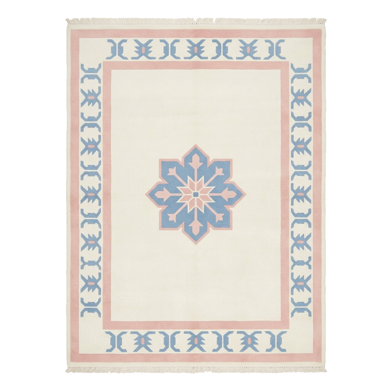 Cerulean Star Crest Hand Knotted Rug