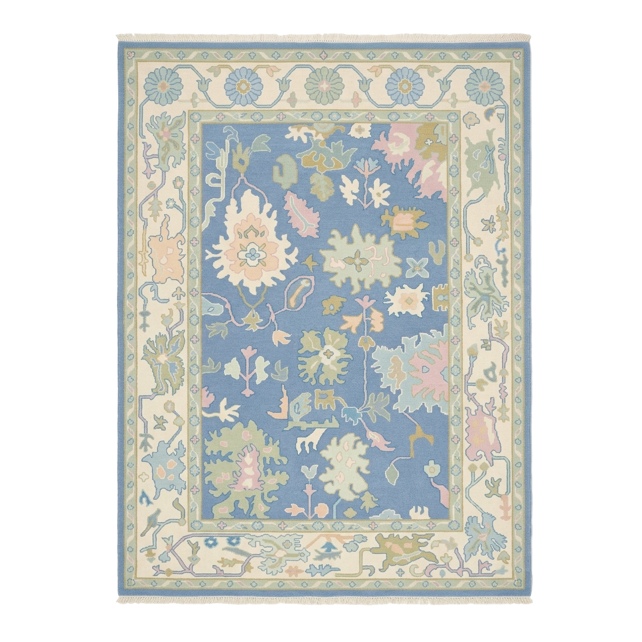Chambray Petal Layout Hand Knotted Rug