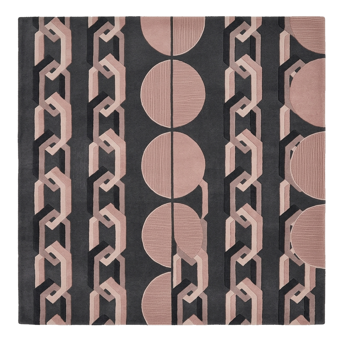 Rug with geometric pattern on a plain background