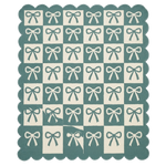 Checked Ribbon Green Hand Tufted Wool Rug 