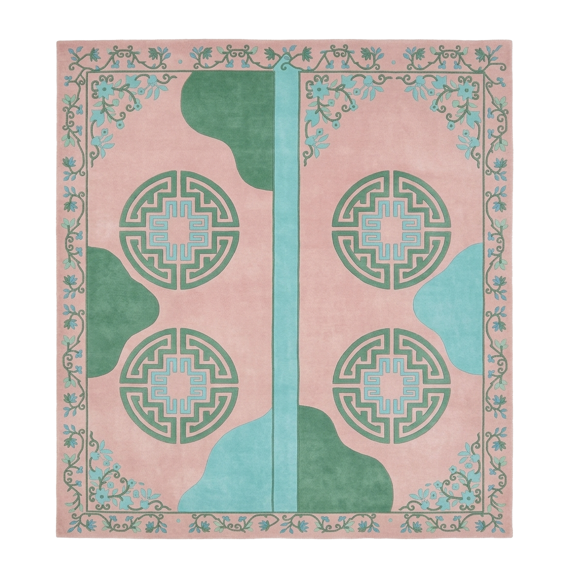 Classic Garden View Square Hand Tufted Wool Rug