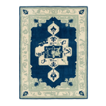 Cobalt Celadon Crest Hand Knotted Rug