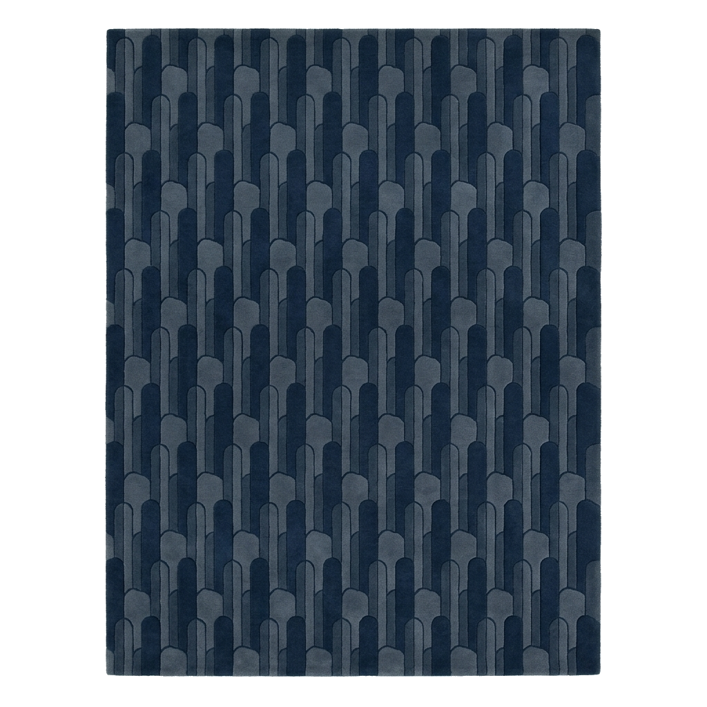 Cobalt Column Hand Tufted Wool Rug