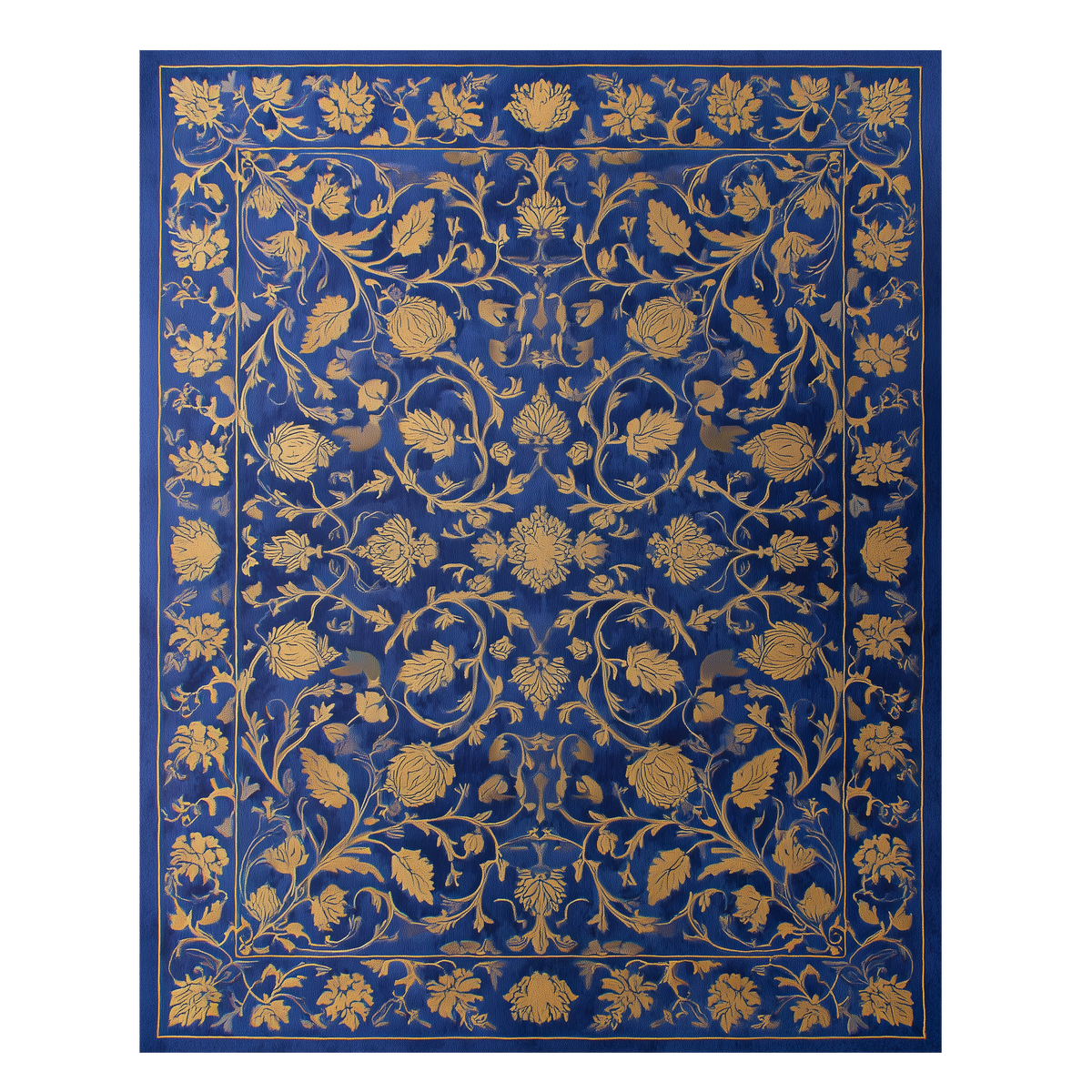 Cobalt Filigree Floral Palace Hand Tufted Viscose Rug