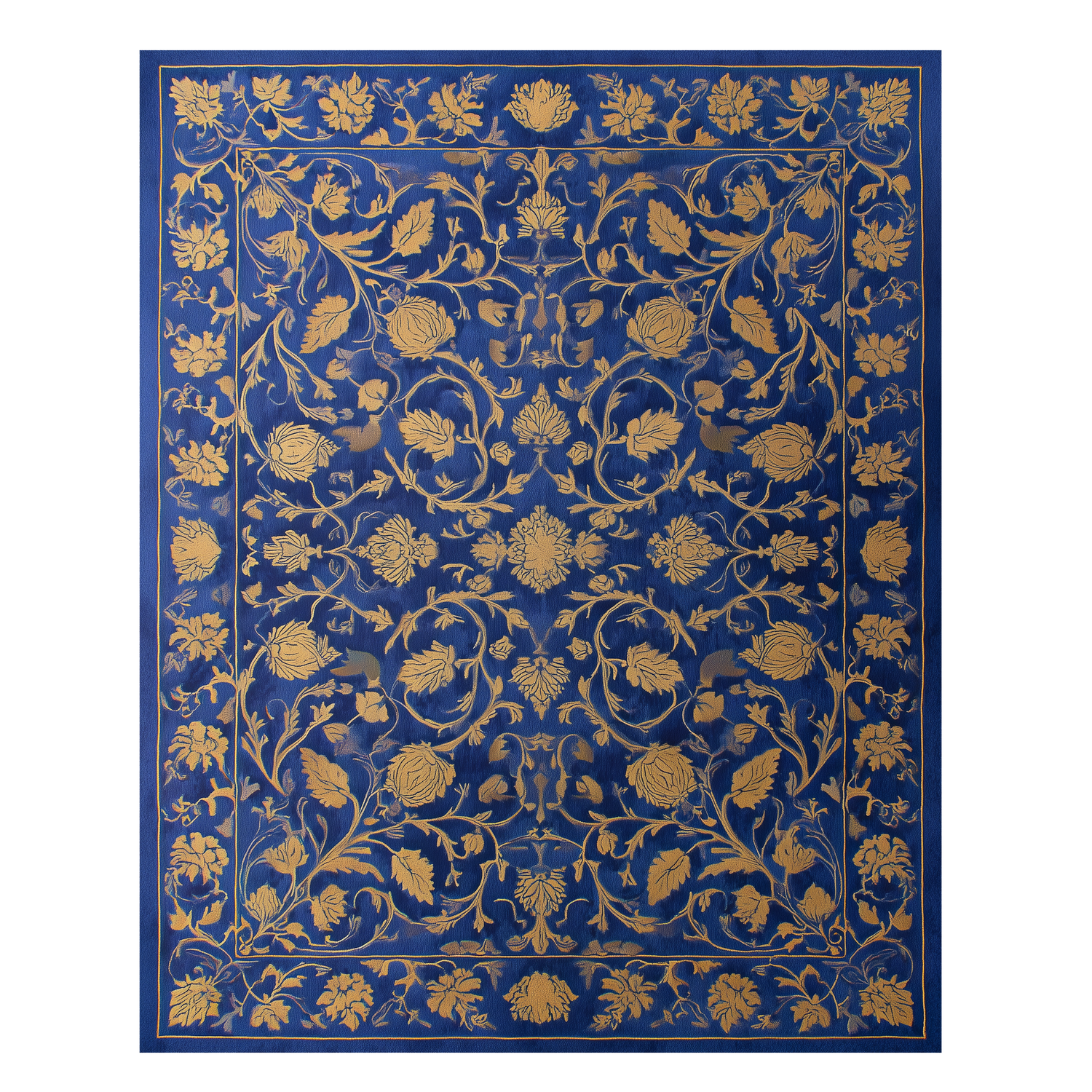 Cobalt Filigree Floral Palace Hand Tufted Viscose Rug
