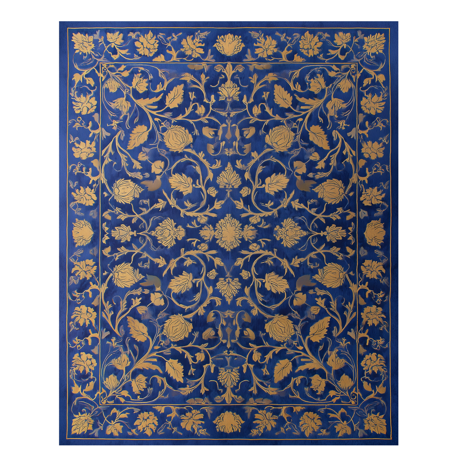 Cobalt Filigree Floral Palace Hand Tufted Viscose Rug