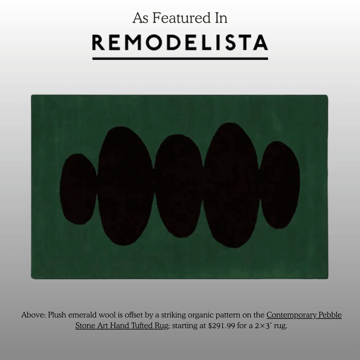 Contemporary Pebble Stone Art Hand Tufted Rug
