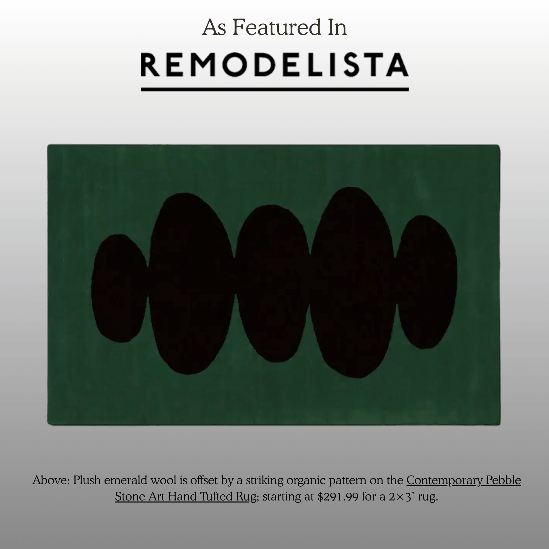 Contemporary Pebble Stone Art Hand Tufted Rug